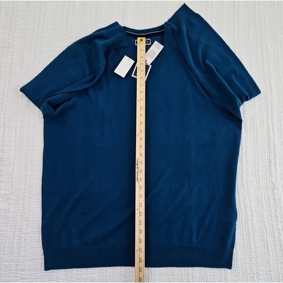 Club Room Merino Blend Oeko-Tex V-Neck Sweater Men's XXL Majestic Teal NWT NEW - Picture 12 of 16